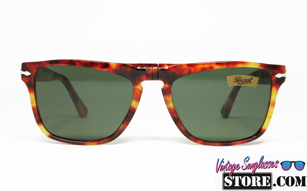Persol RATTI 69233 52 col. 52 Yellow Tortoise Chrome Silver square sunglasses