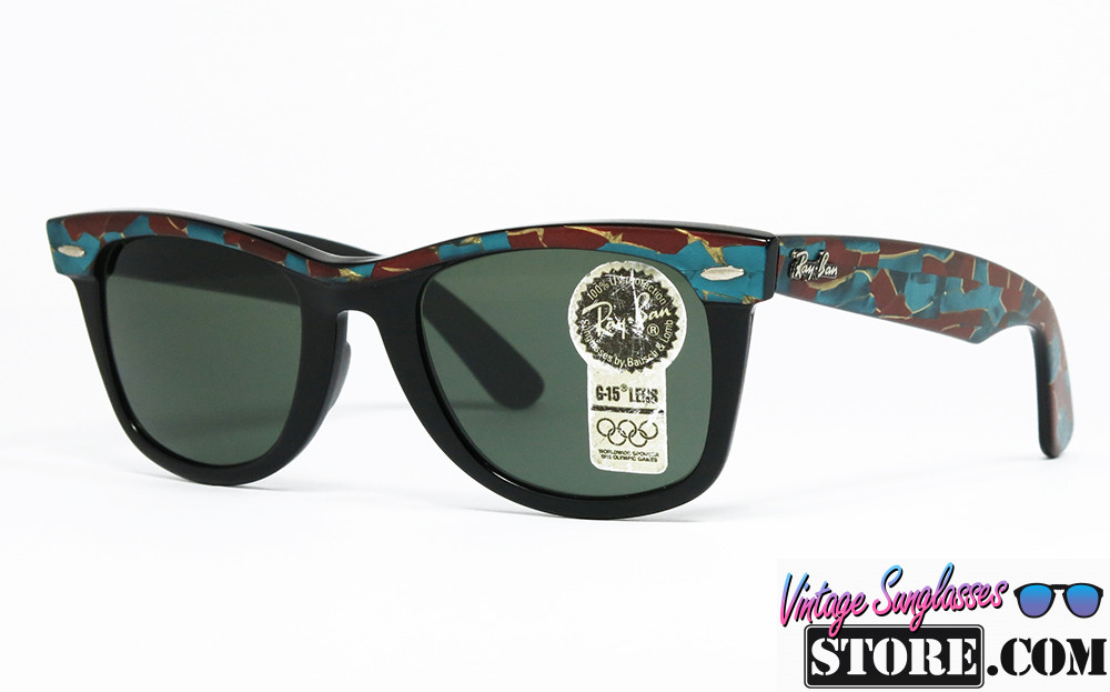 Ray Ban WAYFARER B L MOSAIC Turquoise Brown Gold Black G 15 sunglasses